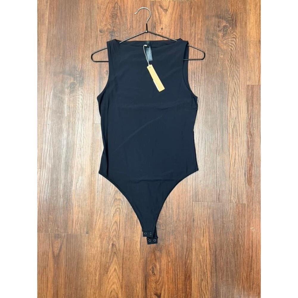 SKIMS CLING MATTE Boatneck Bodysuit - Obsidian Size XS NWT #1478